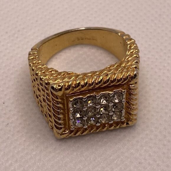 💛 Vintage 18k HGE CZ Statement Ring - Picture 5 of 7